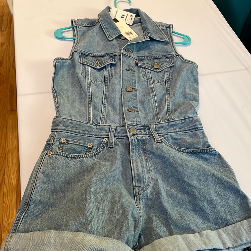 Levi's Light Blue Denim Sleeveless Romper